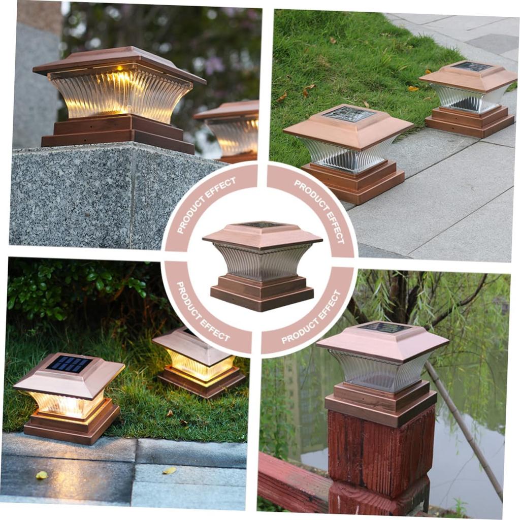 Solar Powered Garden Light Pillar Light Outdoor Decorative Lamp for Courtyard