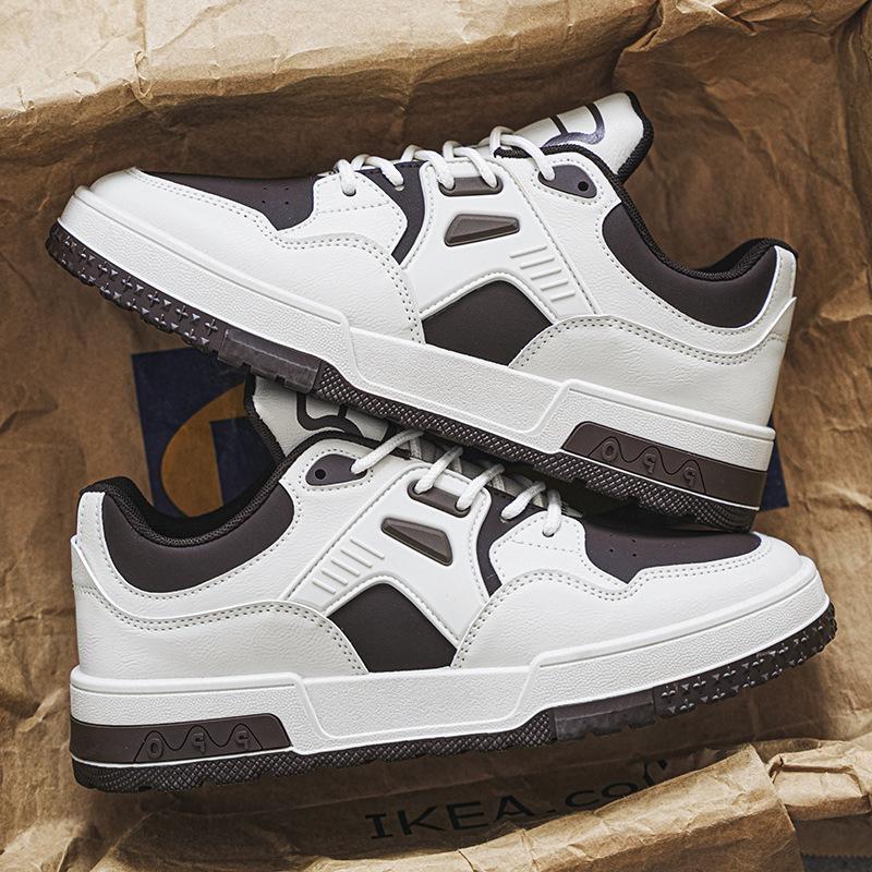 Jesienne buty męskie Oddychające małe białe buty Męskie trendy Buty sportowe na grubej podeszwie z niską cholewką Buty codzienne typu board shoes