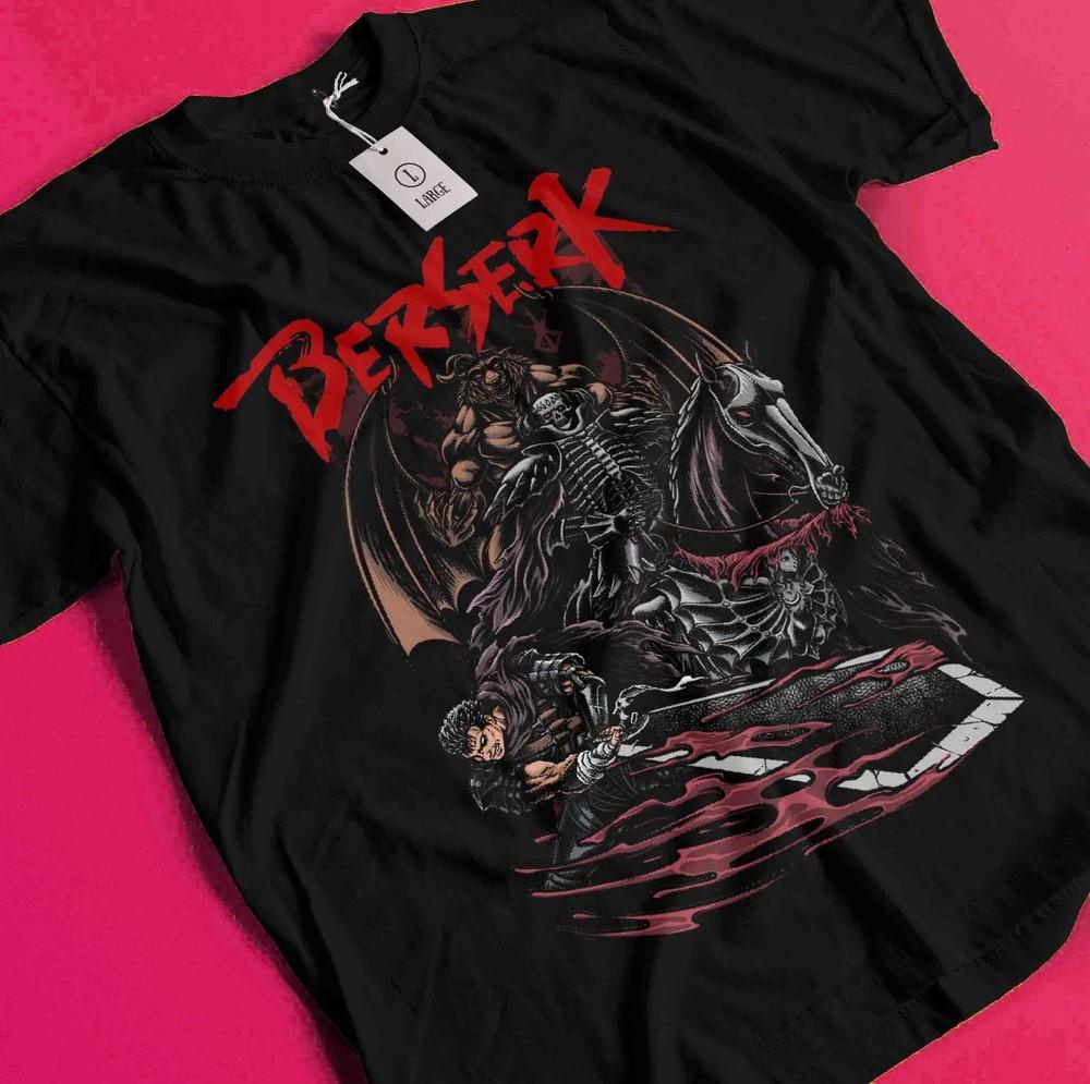

Футболка Berserk, Футболка с японским аниме, Футболка Guts Manga, Модная футболка, Аниме футболка BB018 2XL