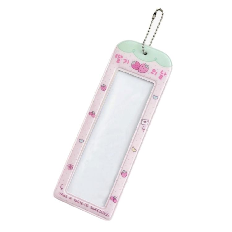 

PVC Photocard Holder With Cartoon Fruit Design Clear Idol Photo Showcase Keyring Gift For Idol Fans And Collector