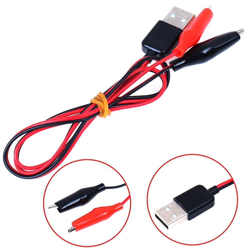 1Pc Alligator Test Clips Clamp To Usb Male Connector Power Supply Adapter Cable