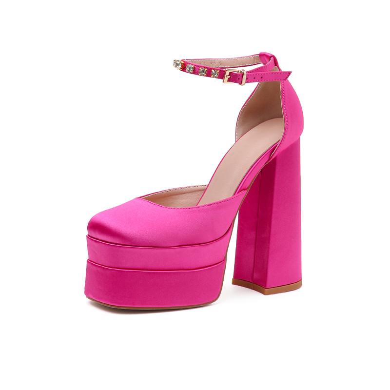 Nowe damskie sandały Letnie buty Seksowne Grube Wysokie obcasy Platforma Kliny Impreza Ślub Grube buty Damskie Sandały Gladiator