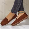 Fashion Large Size Women Shoes Autumn Square Toe Fashion Breathable Casual Shoes Lightweight Comfortable Vintage Outdoor Non Slip Flats
