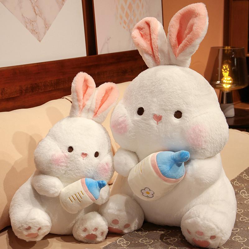 Bottle Rabbit Feeding Plush Toy Cartoon Animal Stuffed Doll Gift Decoration