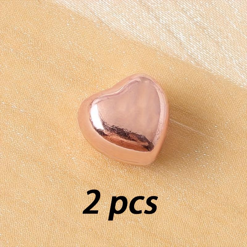 2 Stück Modischer Herzförmiger Magnetischer Befestigungsclip, Mehrfarbiger Abnehmbarer Magnetischer Druckknopf, Geeignet zur Befestigung von Hemden, Kragen, Hosenbeinen, Manschetten, Schals