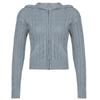 Autumn and Winter Warm Hooded Zip Cardigan Pockets Solid Colour Jacket Short Temperament Top for Women
