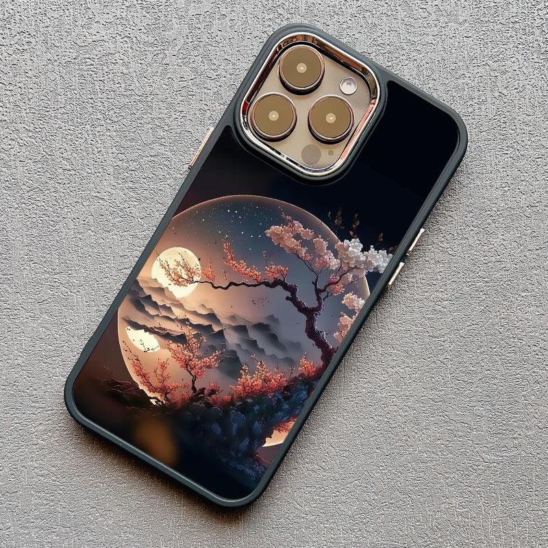 Luxury Moon On The Branch Soft Silicone Phone Cases For iphone 16 13 12 11 Pro Max 15 14 Pro Max Plus XR X XS 7 8 plus SE2 Cover