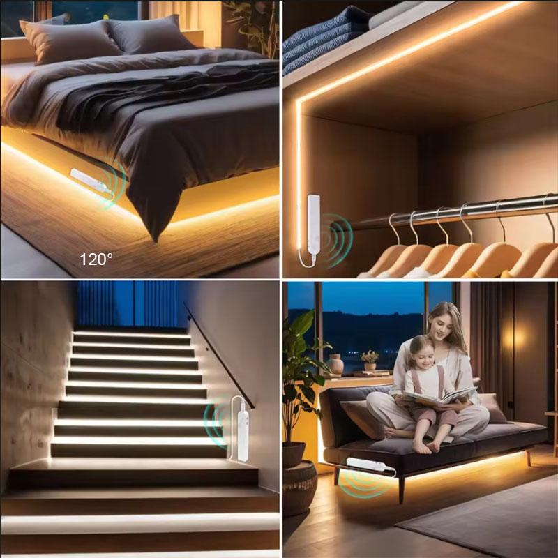 Xiaomi 5V LED COB Light Strip with Motion Sensor Powered by Battery Or USB Cable for Cabinet Wardrobe Liner Lighting