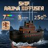 2026 New Ship Aroma Humidifier, Vintage Boat Design, Colorful Flame Essential Oil Diffuser, Quiet, Fine Mist, 3 Timers