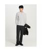 Binpolmen Henley Neck Long Sleeve T-Shirt Light Gray