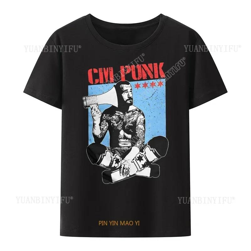

Харадзюку Повсякденні Чоловічі Футболки Cm Punk Aew Американський Професійний Рестлер Літні Футболки З Коротким Рукавом Чоловічий Одяг 3XL