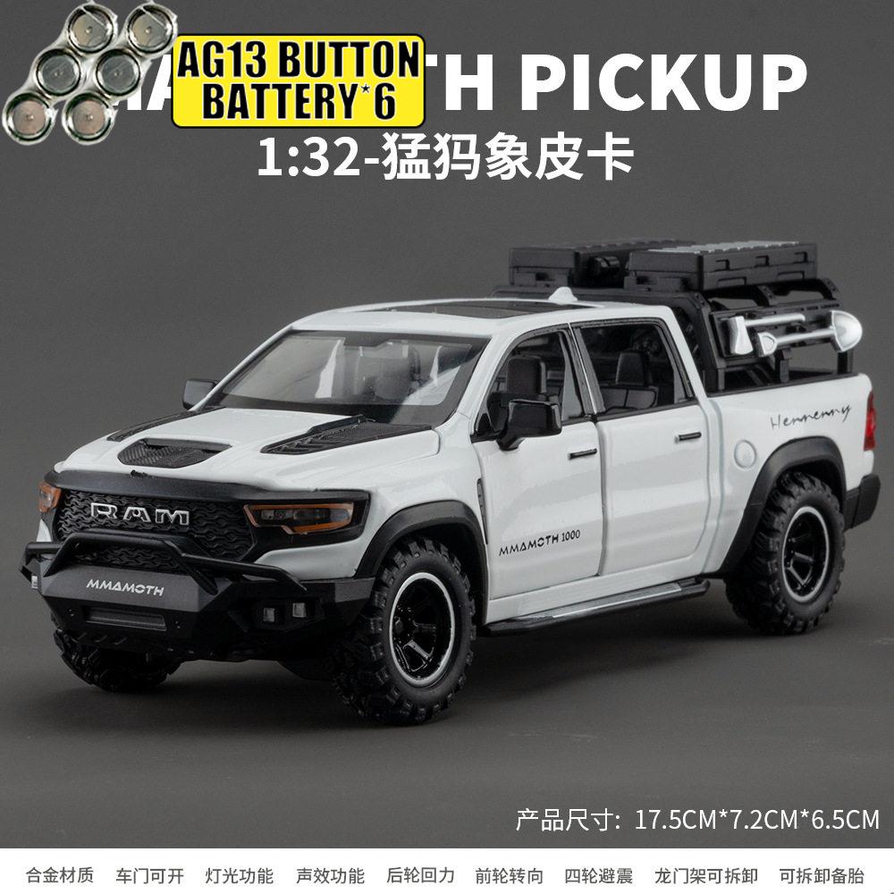 1:32 Dodge RAM Mammoth 1000 Hennessey Off Road Pick-up Modelový automobil Diecast ze slitiny Kovová Simulované vozidlo Domácí Trendy Dárek