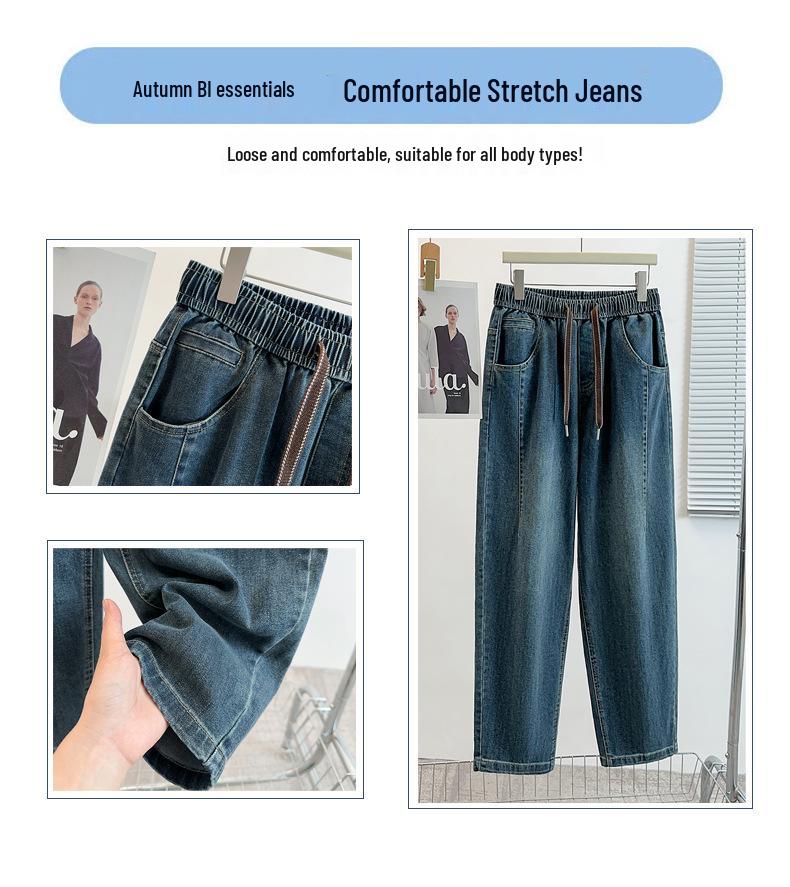 High-Quality Plus-Size Slimming Elastic Straight-Leg Pants for Women