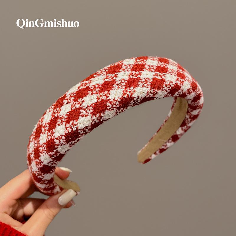 Candy Color Waffle Headband: High Crown, Advanced Face Wash Sponge, Wide Edge Hair Hoop for Early Spring.