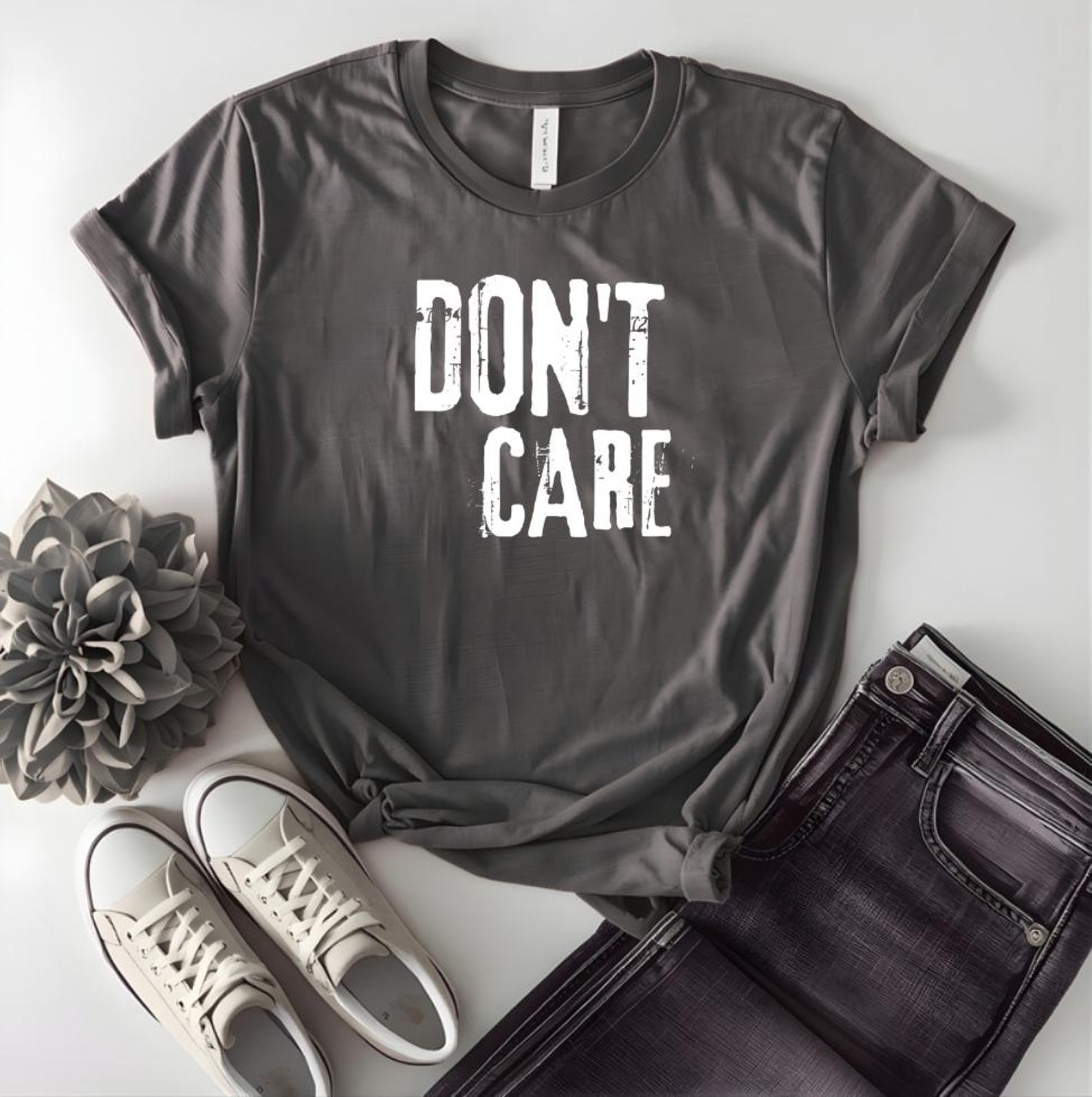 Don’t Care Shirt, Sarcastic T-Shirt, Funny Attitude Tee, Minimalist Graphic Shirt, Unbothered Mood Tee, Casual Streetwear Top 3XL