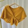 Winter Warmer Solid Color Blouse Cover Shoulder Korean Cape Fake Collars Knotted Scarf Thick Muffler Women Knitted Shawl Scarf