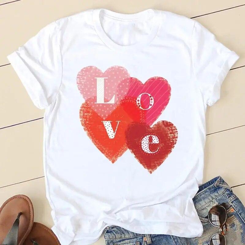 Women Avocado Love Sweet 90s Short Sleeve Graphic Tee T-shirts Female Ladies Fashion Casual Clothing Summer Tshirt Clothes