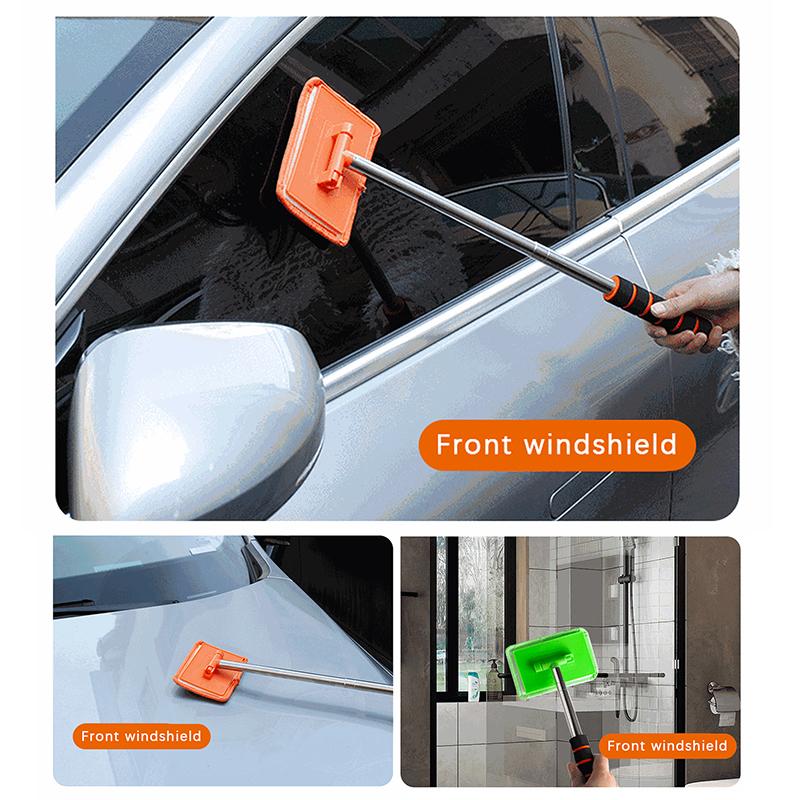Car Window Cleaning Brush with Removable Microfiber Pad for Car Windshield Home Office Cleaning