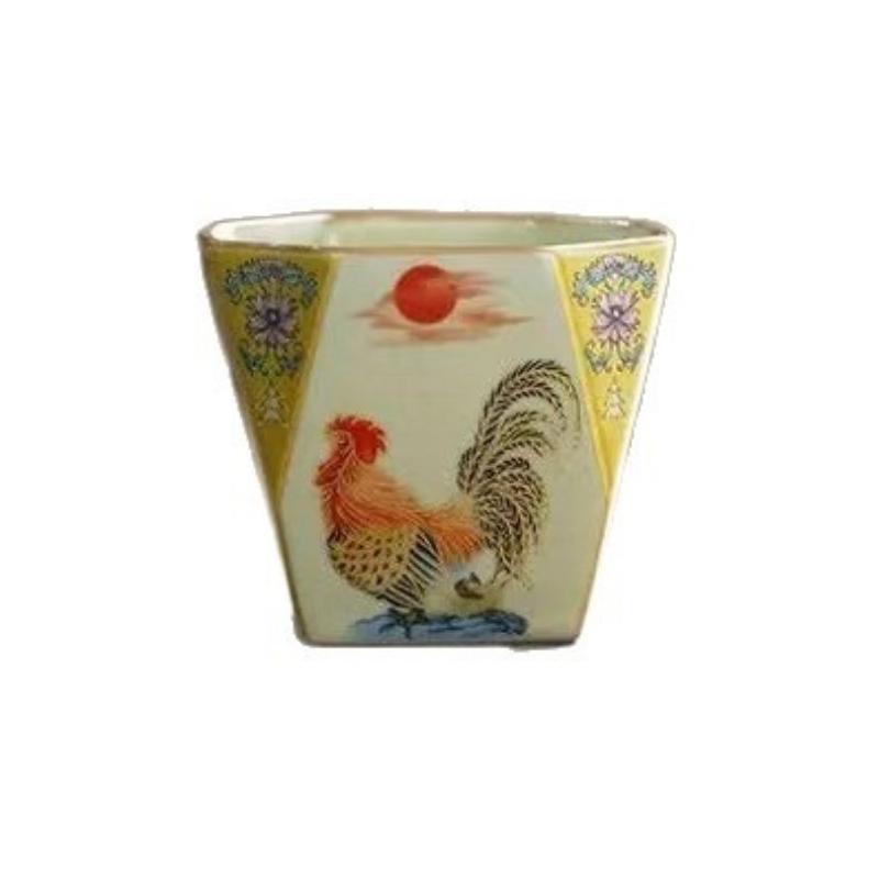 Ru kiln teacup twisted branch lotus auspicious eight square cup retro big rooster teacup master cup single cup ceramic cup