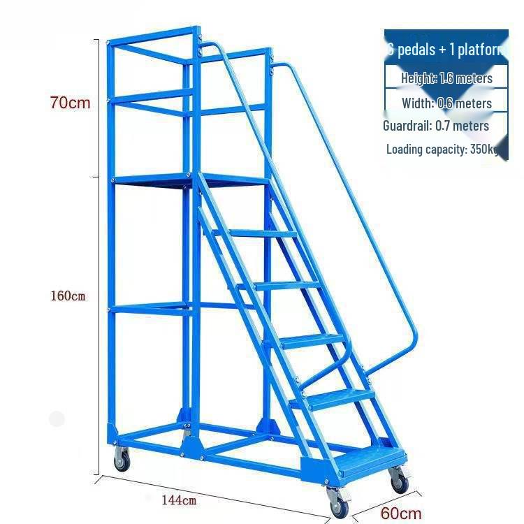 Mobile Extendable Ladder Truck for Warehouse and Supermarket Use