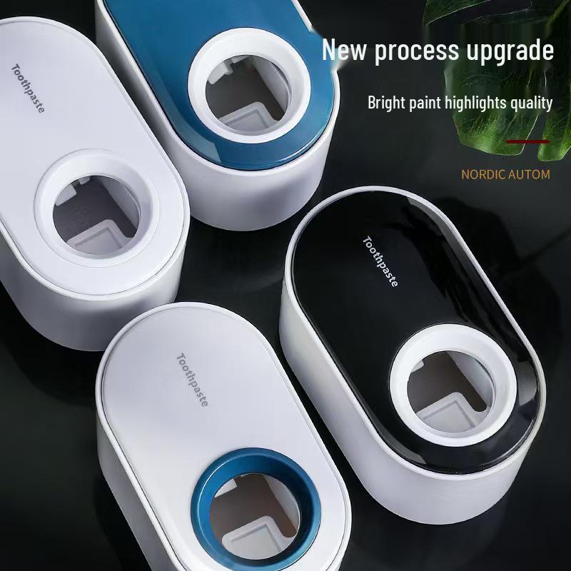 Wall-Mounted Automatic Toothpaste Dispenser & Toothbrush Holder