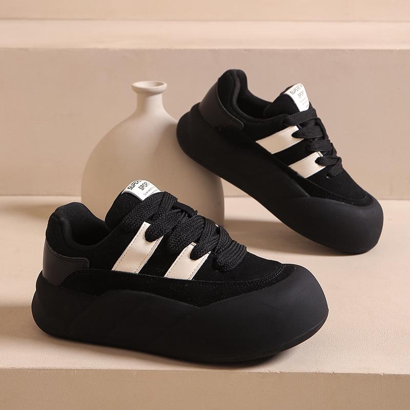 

Популярные нишевые туфли с толстой подошвой, женские универсальные туфли для хлеба 2025 года, новые осенне-зимние ретро-обуви для моральной подготовки, повседневные спортивные туфли 35