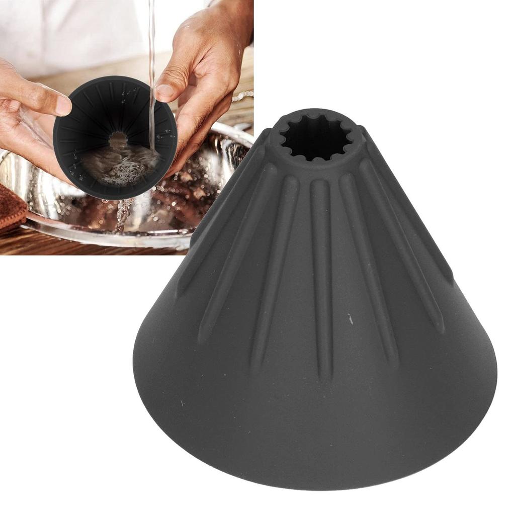 Silicone Coffee Dripper with Easy-to-Clean Silicone Coffee Filter, Easy Operation, BPA-Free, for Travel, Office, Camping (Black)