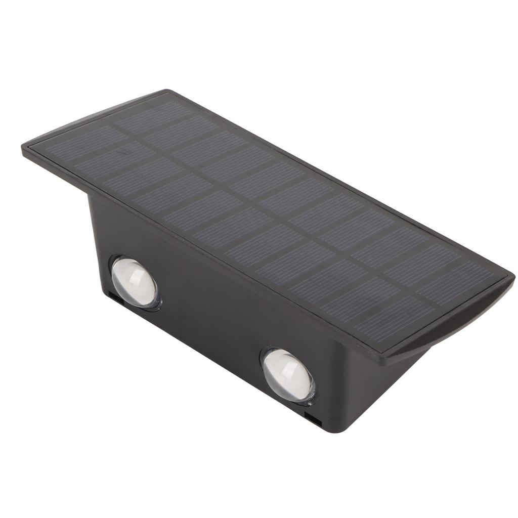 Solar Lights Outdoor IP67 Waterproof 4 LED Solar Fence Lights Up Down Solar Wall Light for Outside Backyard Deck Step Porch Warm Light