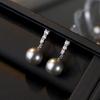 S925 Silver Sparkling Diamond Pearl Drop Earrings Women Elegant Jewelry