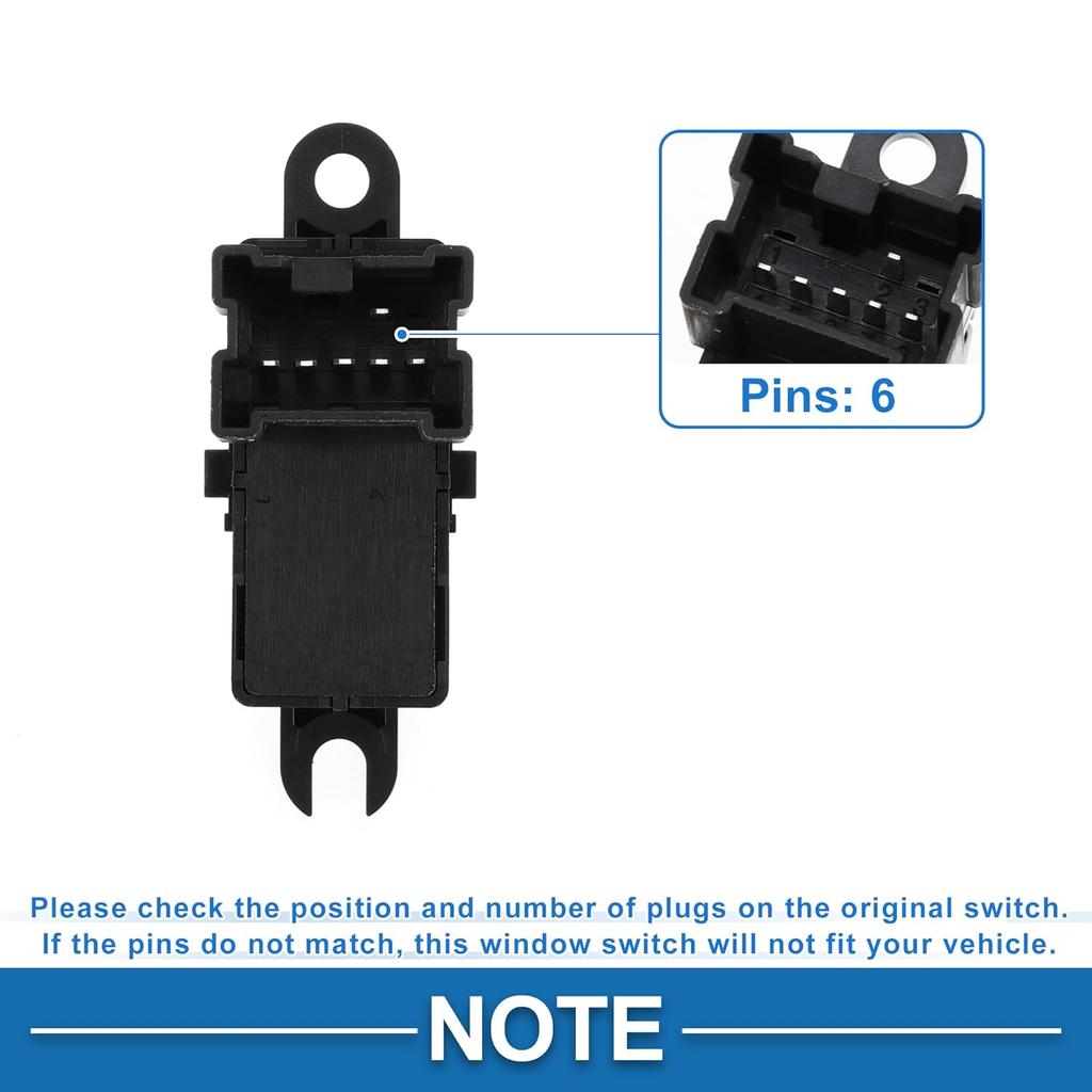 Power Window Switch No.254113TA3A Rear Passenger Side Window Control Switch for Nissan Altima Murano Pathfinder Black