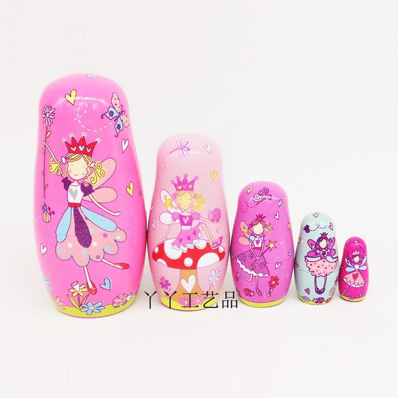 

5-Layer Angel Russian Nesting Dolls: Valentine s Day or Birthday Wooden Handicraft Gift