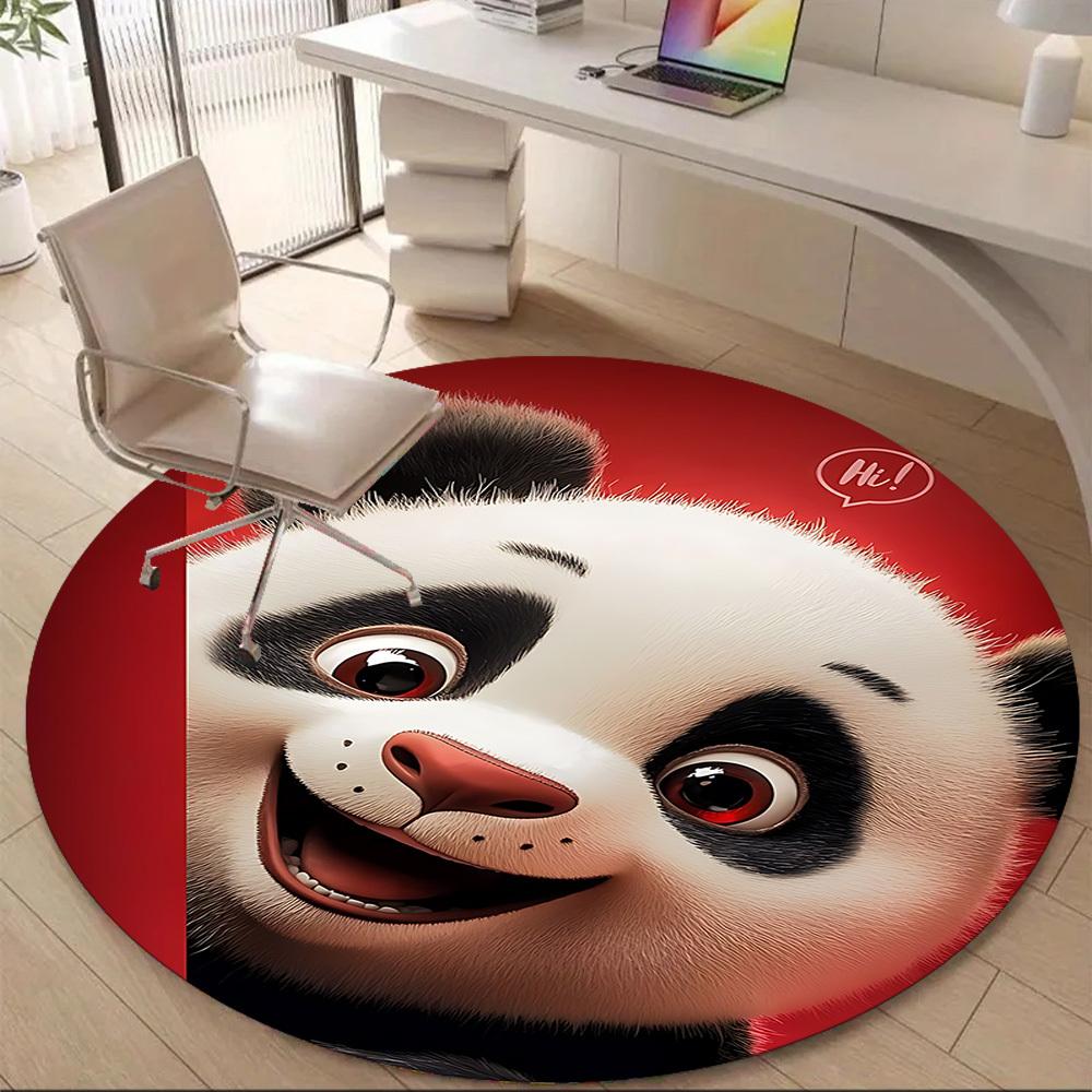 1 Stück Panda Lächeln Büro Runder Teppich, Matte Geeignet für Büro, Unter Bürostühlen Schlafzimmer Wohnzimmer Heimdekoration, Zimmerdeko