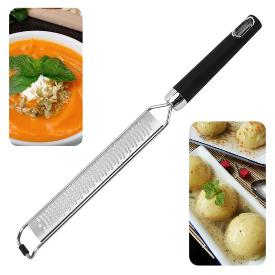 Citronskalsskalare med Ergonomiskt Halkfritt Handtag Rostfritt Stålblad Kraftig Citrusrivare Vitlök Ost Ingefära Muskot Rivverktyg