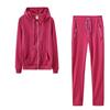 2025 Fall/Winter Women's Casual Solid Color Sportswear: Zipper Pocket Two-Piece Set