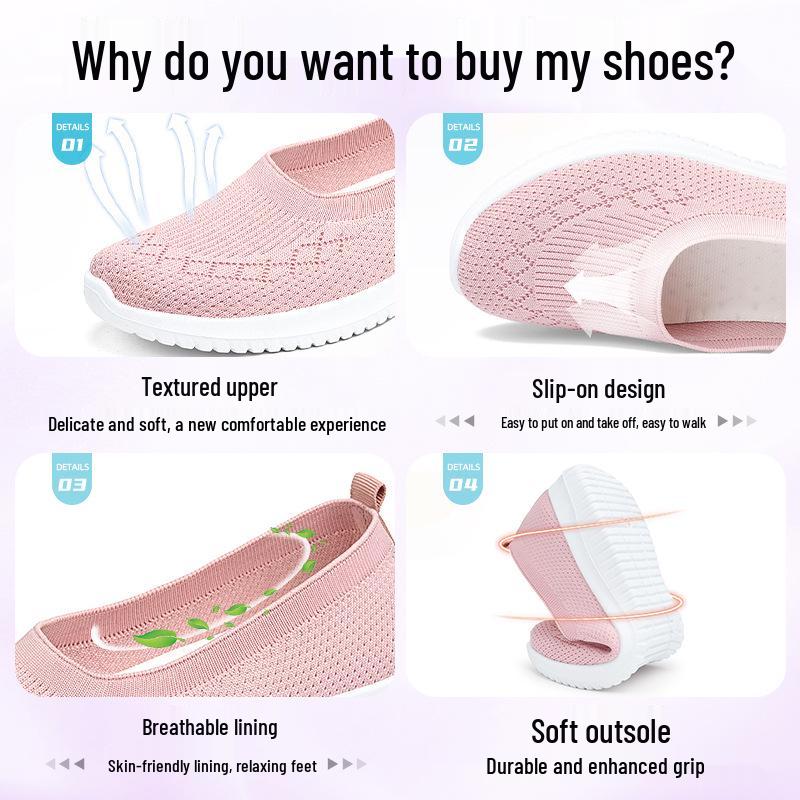 Women's 2025 New Breathable Woven Casual Shoes - Soft Sole, Large Size, Cross-Border Style