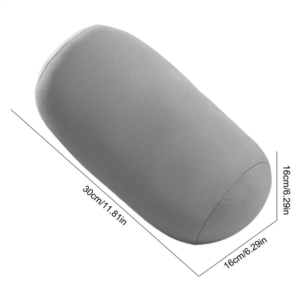 Microbead Pillow Soft Head Pillow Cylindrical Pillow Microbead Back Cushion Roll Pillow Convenient Travel Office Nap Cushion