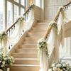 Arco per Matrimoni all'Aperto, Feste in Giardino con Tende di Garza, Sfondo Decorativo Festivo per Soffitto