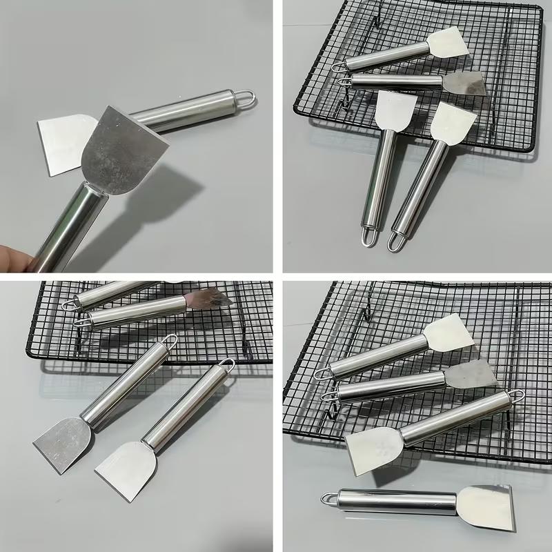 Durable Stainless Steel Scraper for Kitchen Cleaning, Ice Frost Removal Shovel, Multipurpose Stain Remover Tool for Stove, Oven and Household Use