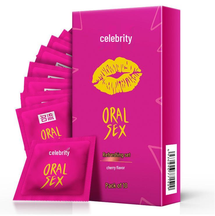 Celebrity Ultra-Thin G-Spot Condoms, Ice & Fire Combo, Small Size, Large Particles, Black