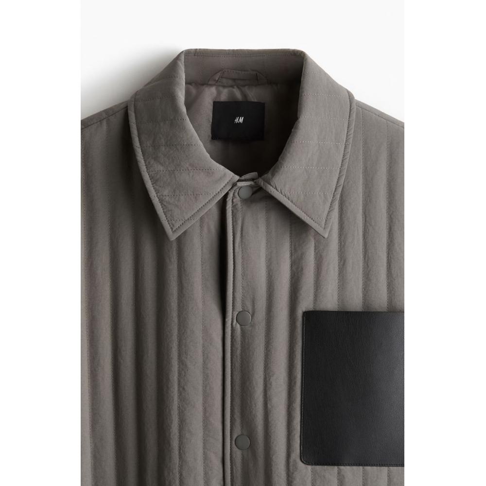 H M Loose Fit Padded sHacket Grey