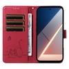 Pro Xiaomi Poco M7 4G (169 mm) Pouzdro Vzor Kočka Ražba Kožený Kryt na Telefon s Poutkem na Zápěstí
