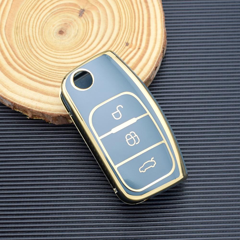 Shell Fob TPU Car Soft Folding Key Case Holder Full Cover For Ford Focus 2 Falcon Escape Galaxy Kuga B-Max C-Max Ecosport Fiesta
