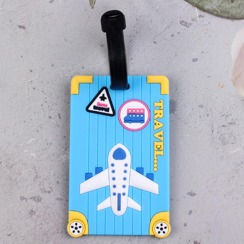 Soft PVC Luggage Tags Plane Pattern Cute Luggage Tag Creative Suitcase Tag Cartoon Boarding Passes Airplane Travel Accessories