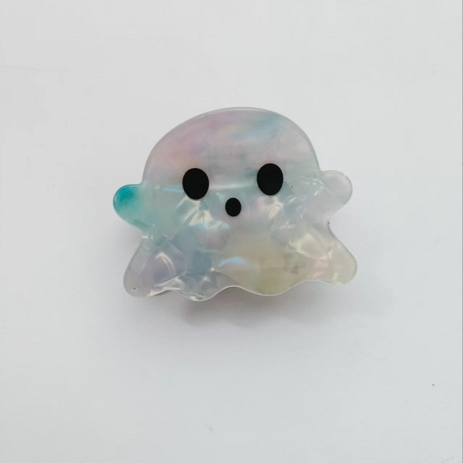 

Цельный набор цветных зажимов для волос в форме привидений из уксусной кислоты, хоррор Y2K стиль для женщин, девушек, аксессуары для волос