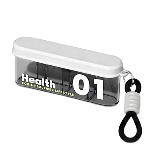 Portable Sealed Pill Organizer Small Medicine Box with 4 Compartments Waterproof Daily Pill Case for Travel Dustproof Tablet Box