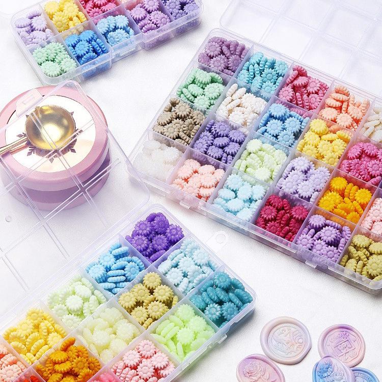 24-Color Sunflower Seal Wax Pearlescent Particles
