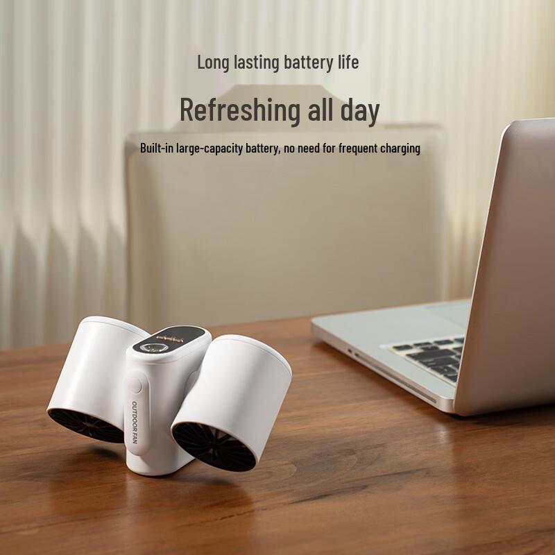 Portable Waist-Clip Dual-Head Turbine Fan