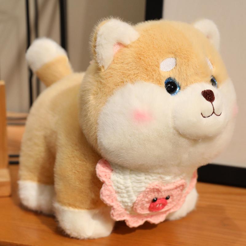 Shiba Inu Puppy Plush with Birthday Cake Hat - Cute Comfort Toy for Kids
