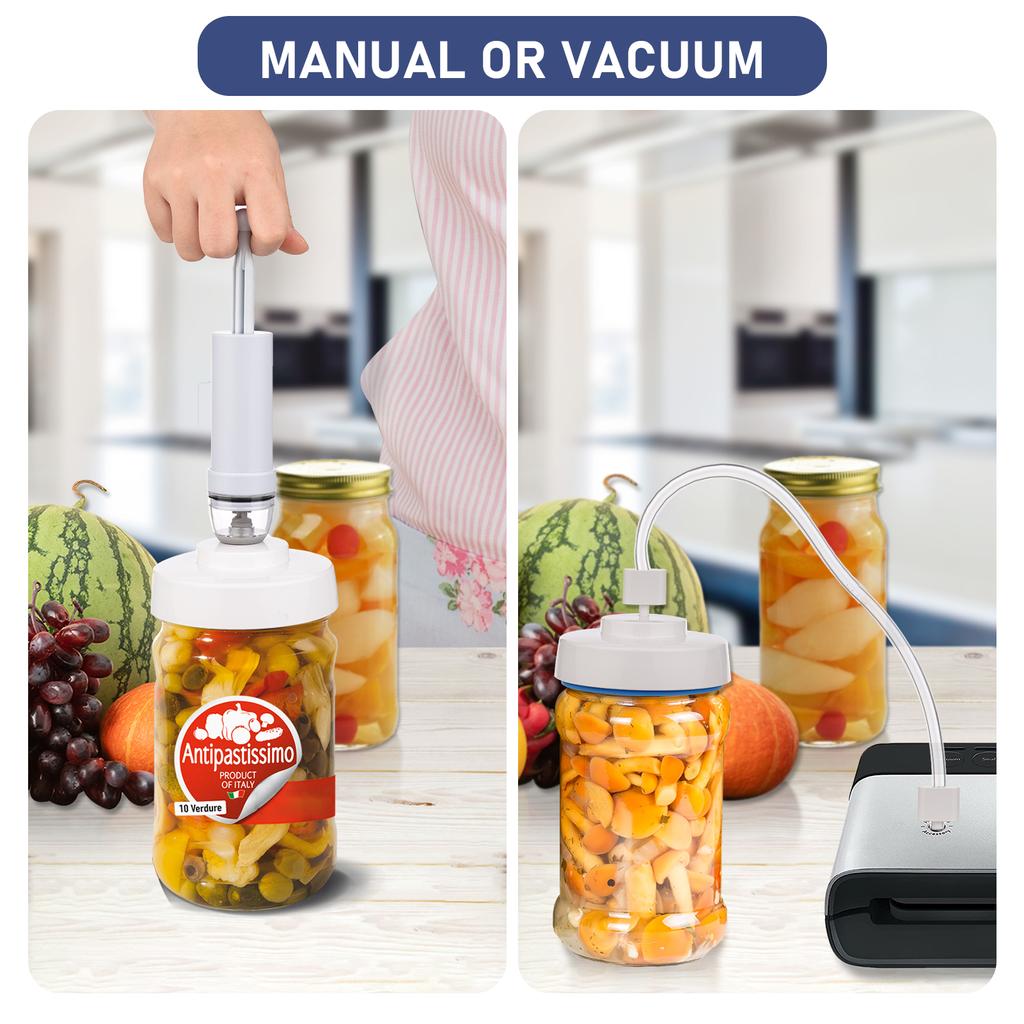 Vakuová zavařovací sklenice Vakuová sada pro vakuové balení s hadicí Otvírák na sklenice Ruční vakuová pumpa pro široké běžné hrdlo