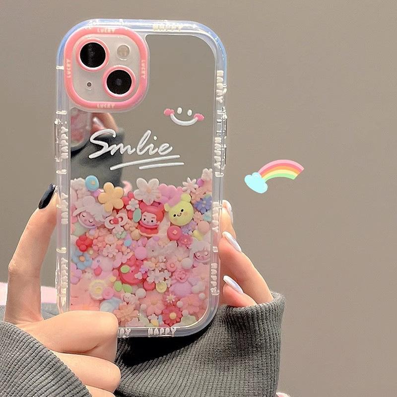 

Cartoon Doll for IPhone17promax Mobile Phone Case for Apple 15 Mirror Silicone 14 Anti-fall 13/11 Women For Apple 17AIR